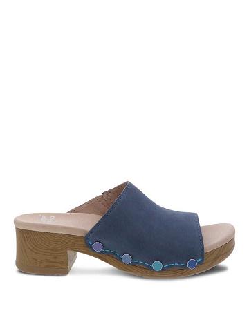 Sandales Dansko Giana Milled Nubuck Femme Bleu | FR 705XYU